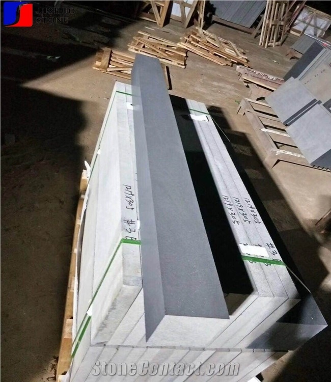 Honed Surface Hainan Black Basalt Kerbstone Edging