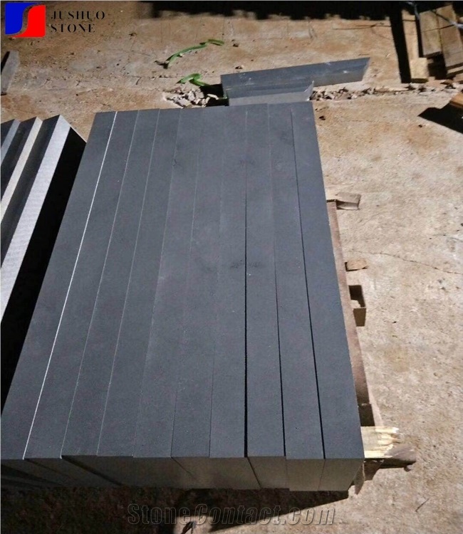 Honed Surface Hainan Black Basalt Kerbstone Edging
