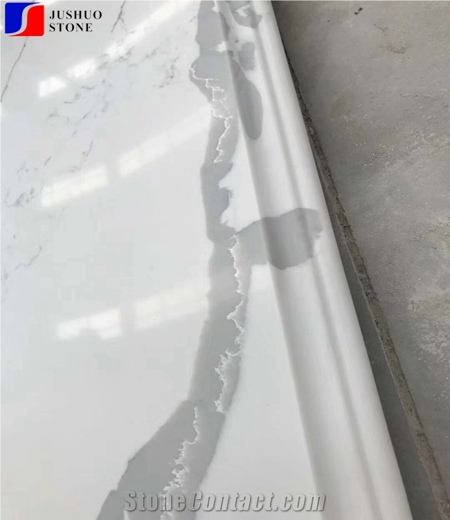 Manmade White Quartz Countertop Island Desk Top