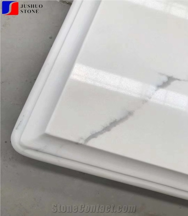 Manmade White Quartz Countertop Island Desk Top