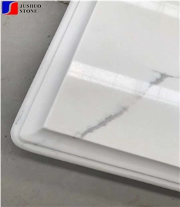 Manmade White Quartz Countertop Island Desk Top