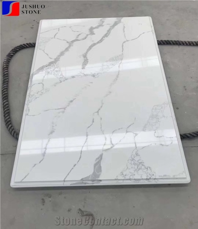 Manmade White Quartz Countertop Island Desk Top