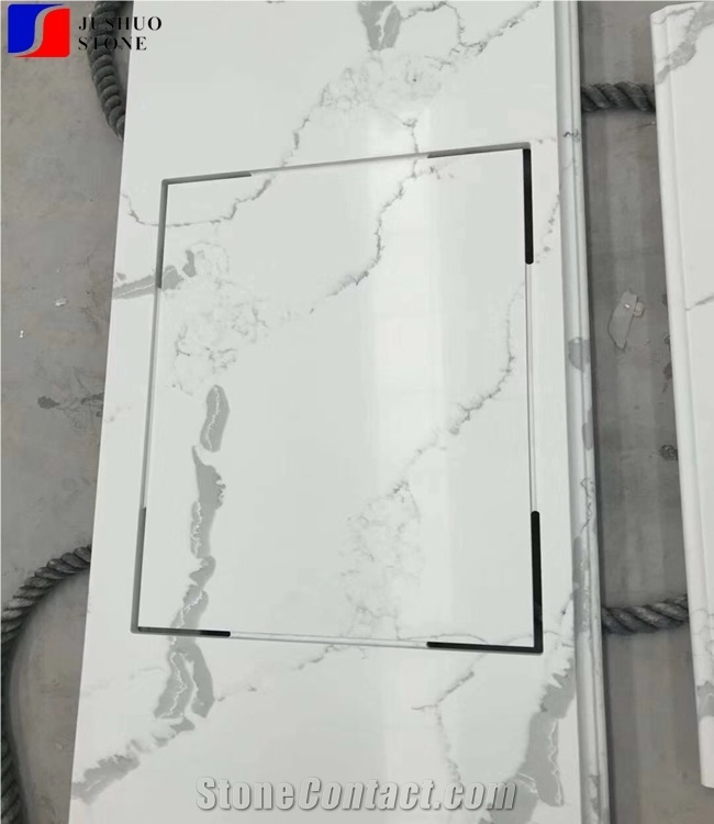 Manmade White Quartz Countertop Island Desk Top