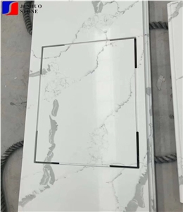 Manmade White Quartz Countertop Island Desk Top
