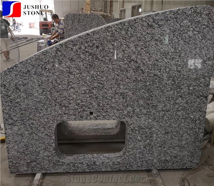 Natrual Hubei White Spray Grey Kitchen Bar Tops