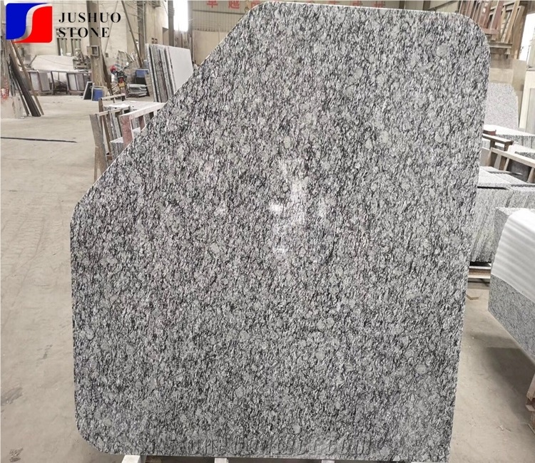 Natrual Hubei White Spray Grey Kitchen Bar Tops