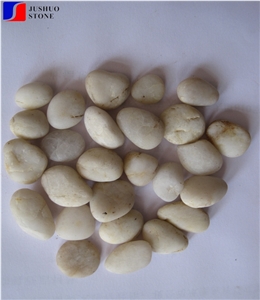Natural White Tumbled Pebble Washing Driveways