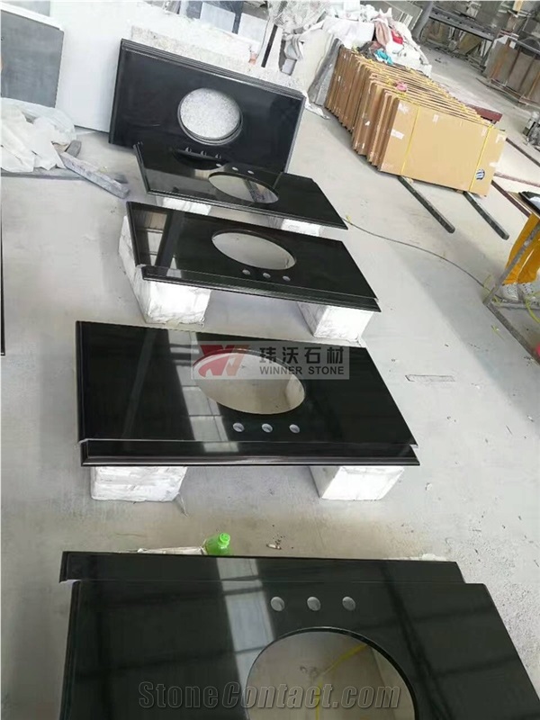 Absolute Black Granite Prefab Vanity Tops for Bath