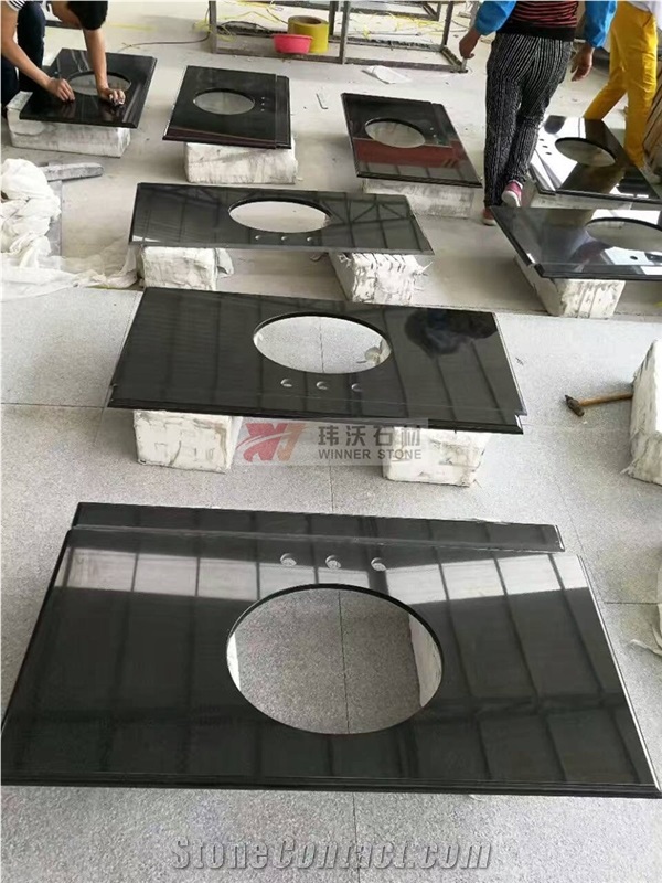 Absolute Black Granite Prefab Vanity Tops for Bath