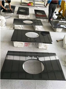 Absolute Black Granite Prefab Vanity Tops for Bath