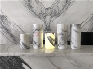 Arabescato Marble Home Decorative Pots Vases