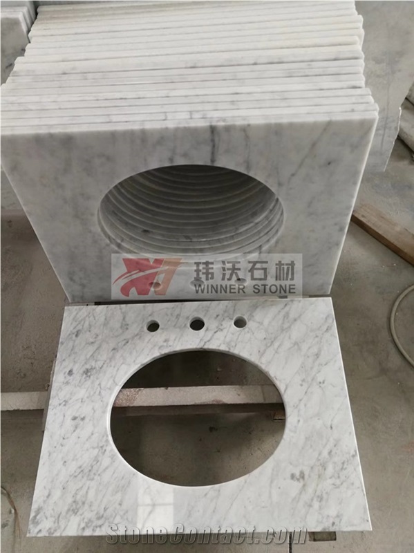 Bianco Carrara Venato Marble Bathroom Vanity Top