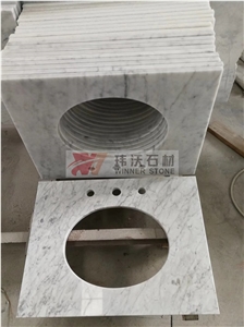 Bianco Carrara Venato Marble Bathroom Vanity Top