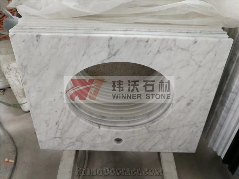 Bianco Carrara Venato Marble Bathroom Vanity Top