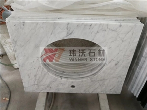 Bianco Carrara Venato Marble Bathroom Vanity Top