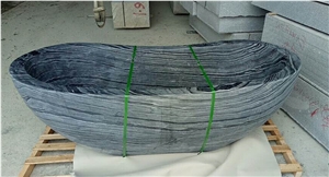 Black Wooden Vein Marble Stone Bath Tubs for Hotel