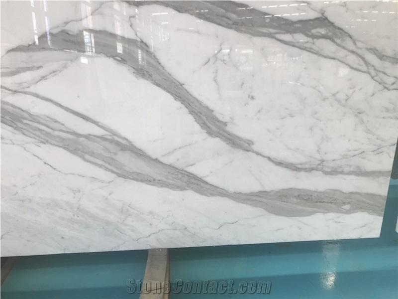 Bookmatching Calacatta White Marble Pattern Slab