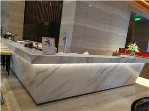 Branco Volakas Marble Reception Counter Table Tops Branco Volakas Marble Reception Counter Table Tops