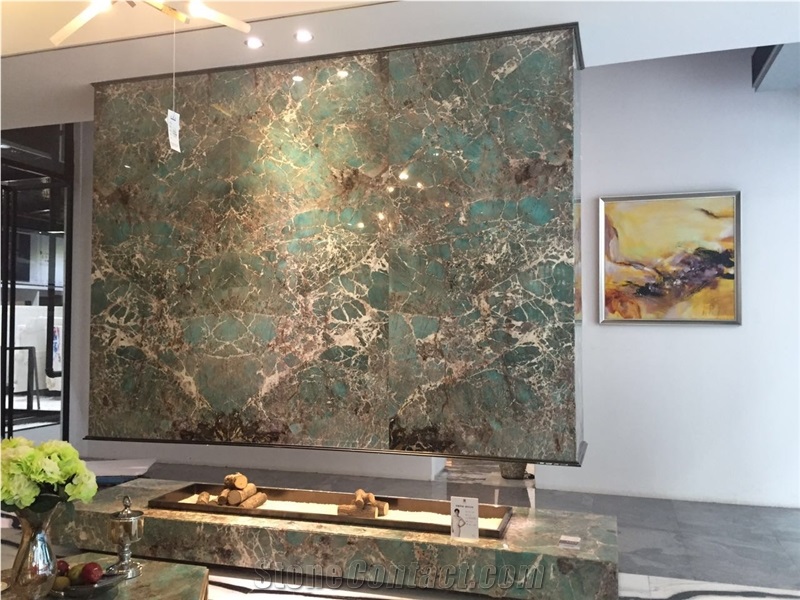 Brazil Amazonita Green Granite Slabs