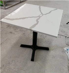 Calacutta White Quartz Square Cafe Table Tops