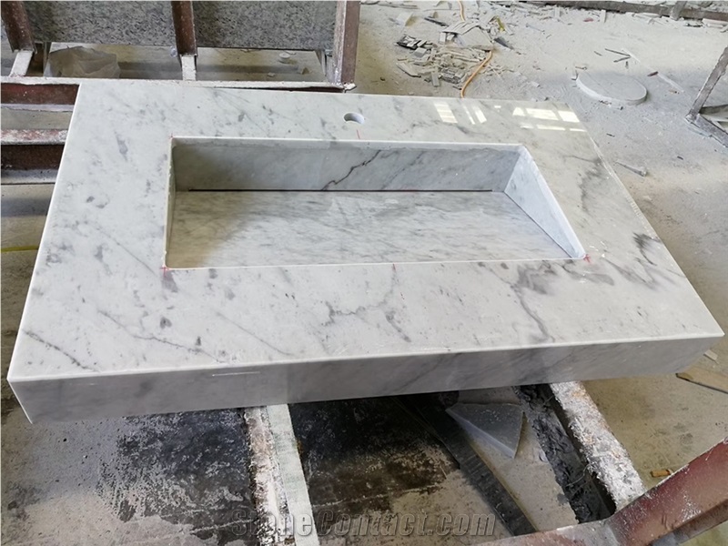 Carrara Marble Countertop with Sink for Bathroom