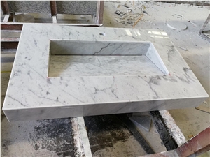 Carrara Marble Countertop with Sink for Bathroom