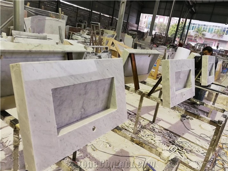 Carrara Marble Countertop with Sink for Bathroom