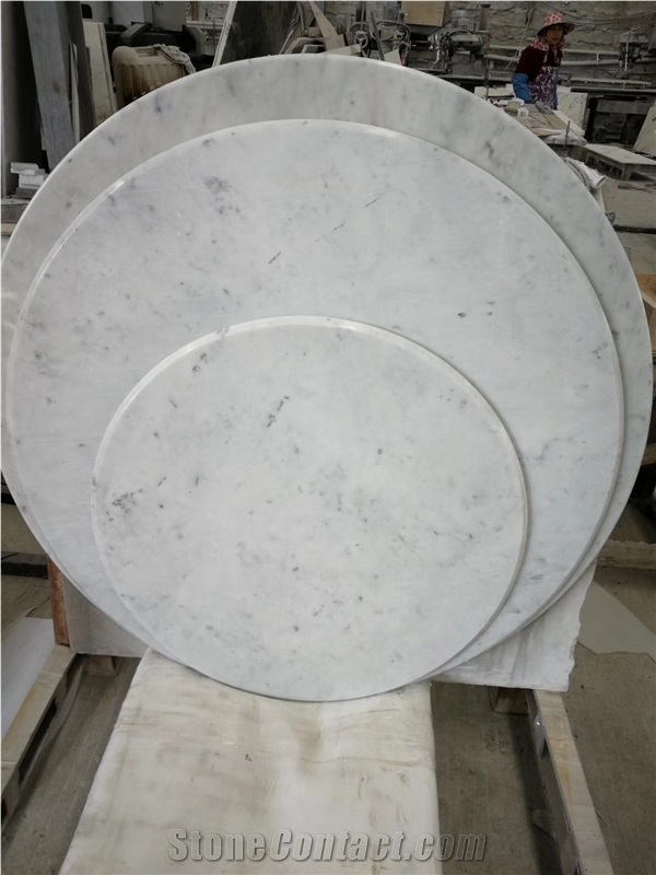 Carrara White Marble Color Round Marble Table Tops