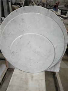 Carrara White Marble Color Round Marble Table Tops