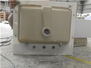 Carrara White Quartz Stone Bathroom Vanity Tops