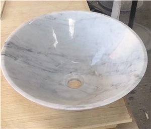 Carrera Stone Round Bathroom Sink Basin Bowl