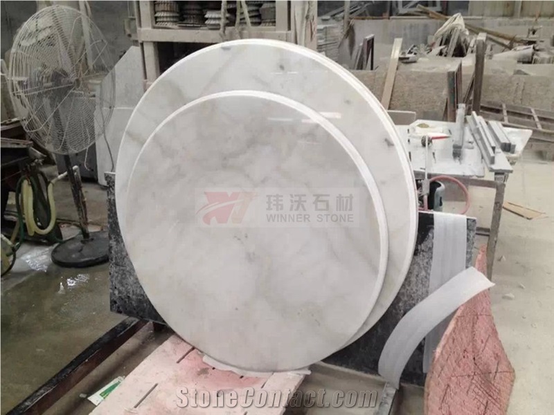 China Bianco Carrara Marble Round Table Tops