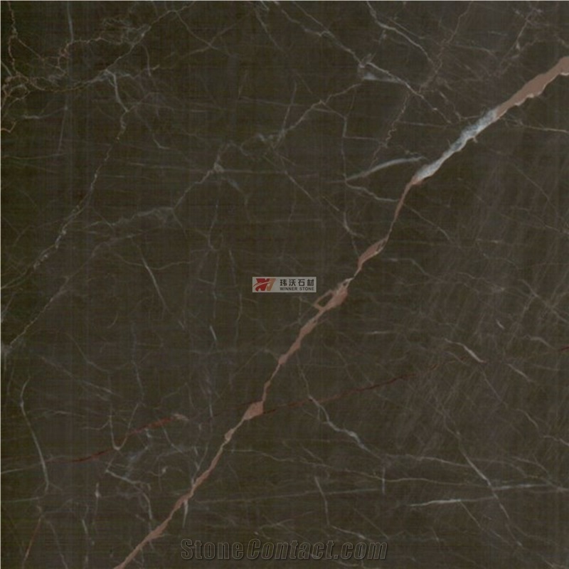 China Dark Brown Polished Marble Moose Cafe Slab