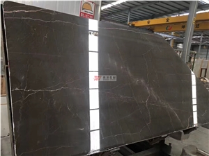 China Dark Brown Polished Marble Moose Cafe Slab