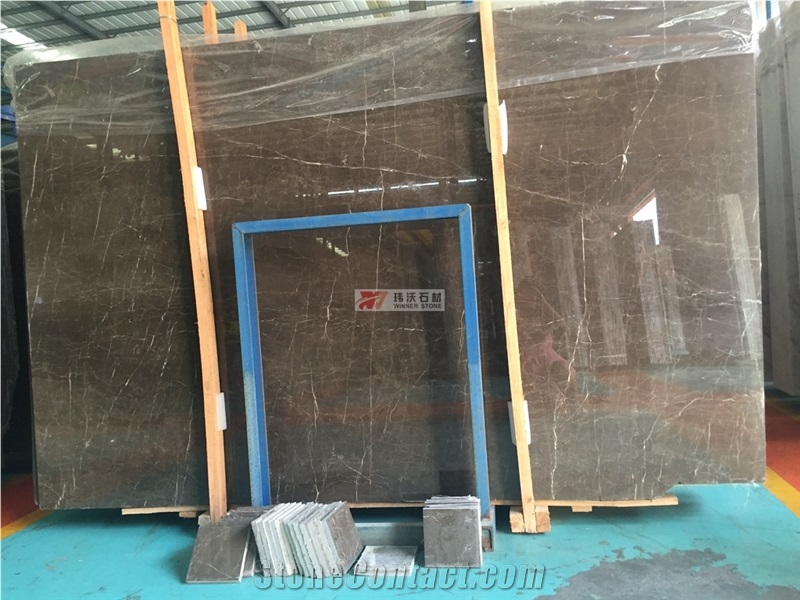 China Dark Brown Polished Marble Moose Cafe Slab