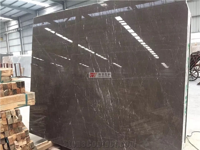 China Dark Brown Polished Marble Moose Cafe Slab