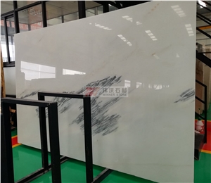 China Galaxy White Marble Slabs Less Black Veins