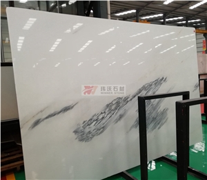 China Galaxy White Marble Slabs Less Black Veins