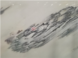 China Galaxy White Marble Slabs Less Black Veins