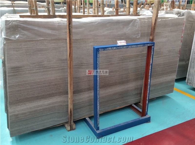 China Grey Serpeggiante Ash Wooden Marble Slabs