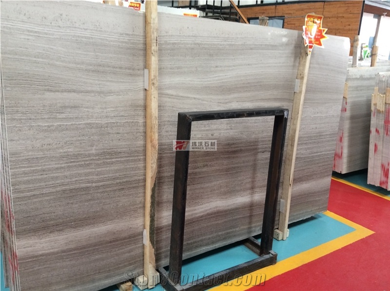 China Grey Serpeggiante Ash Wooden Marble Slabs