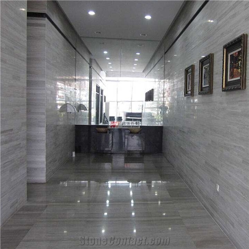 China Grey Serpeggiante Ash Wooden Marble Slabs