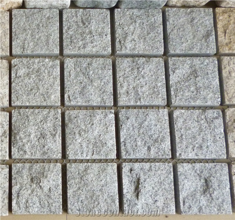China Light Grey G603 Granite Cobblestone Sets