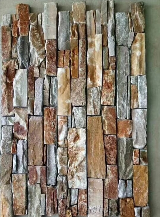 China Rustic Yellow Slate Exterior Cultured Stone