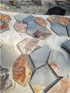 China Rusty Yellow Slate Stone Patio Paver