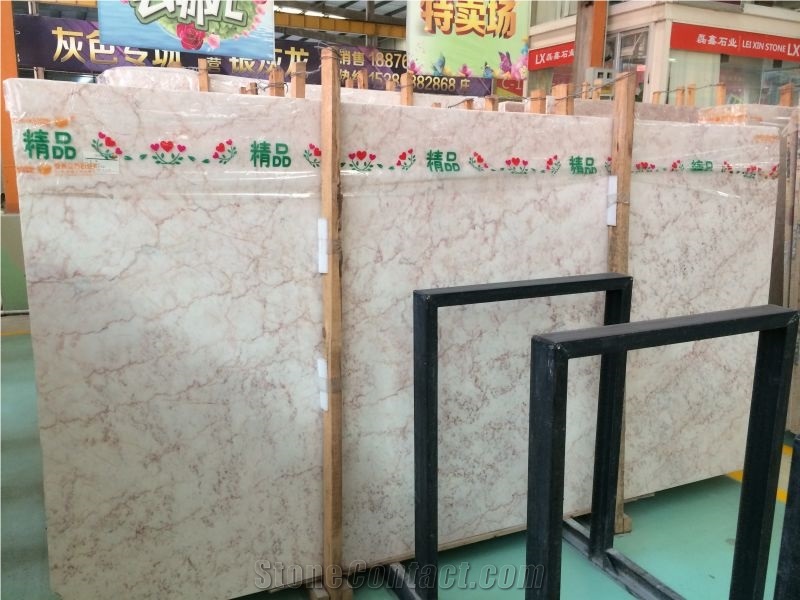 Cream Rose Marble Slab for Faux Marble Floor