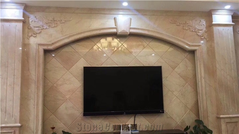 Cream Rose Marble Slab for Faux Marble Floor