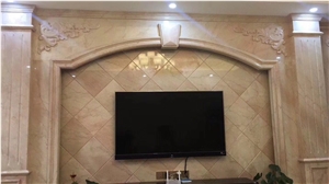 Cream Rose Marble Slab for Faux Marble Floor