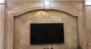 Cream Rose Marble Slabs Wall Cladding Tiles