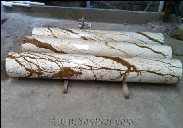 Crema Eva Beige Color Marble Sculpture Columns